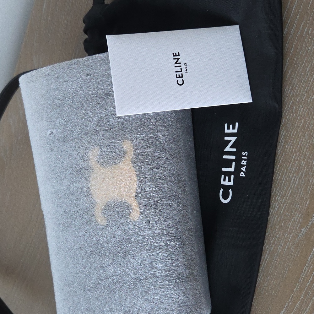 Celine Black Calfskin Leather Triomphe Claude Shoulder Bag - Picture 9 of 10